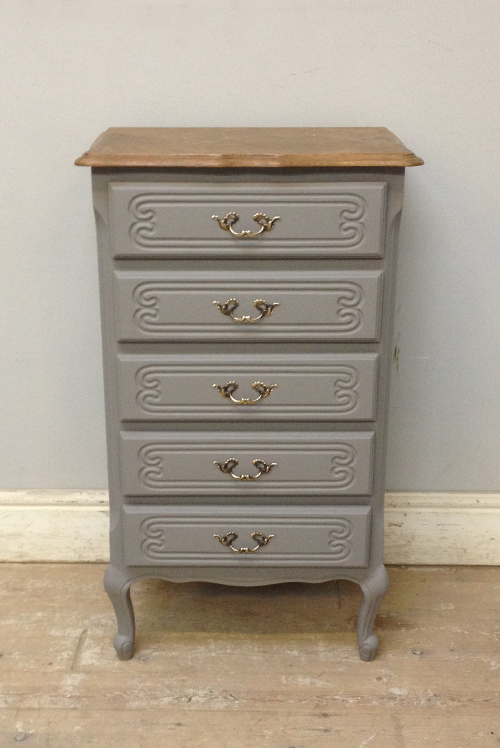 vintage french slim chest of drawers